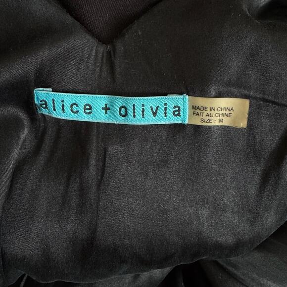 Vintage Y2K ALICE + OLIVIA Black Leather Corset-Back Mini Dress - Picture 11 of 11